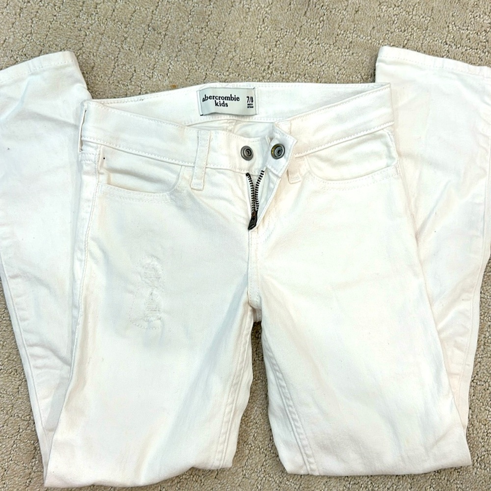 Abercrombie, kids, jeans, white size 7/8